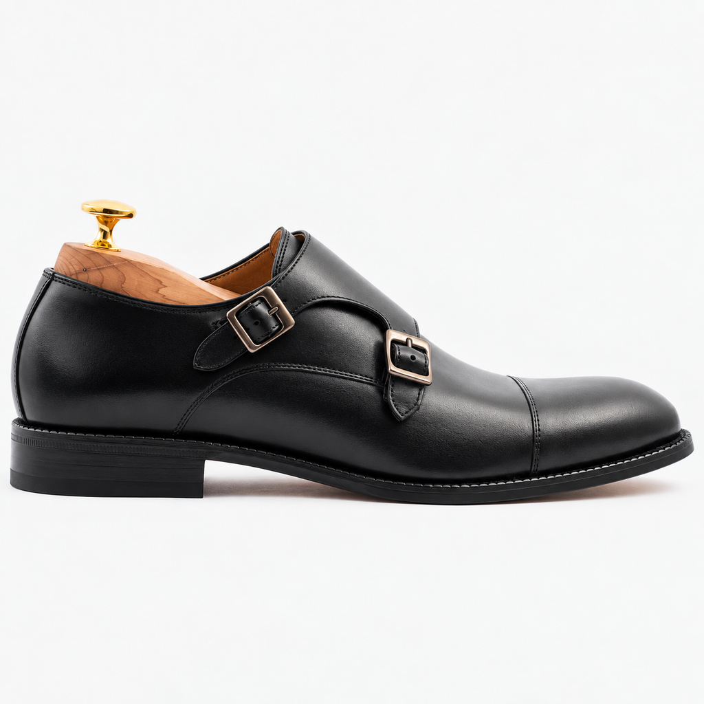 Double Monk Black — боковой профиль на колодках