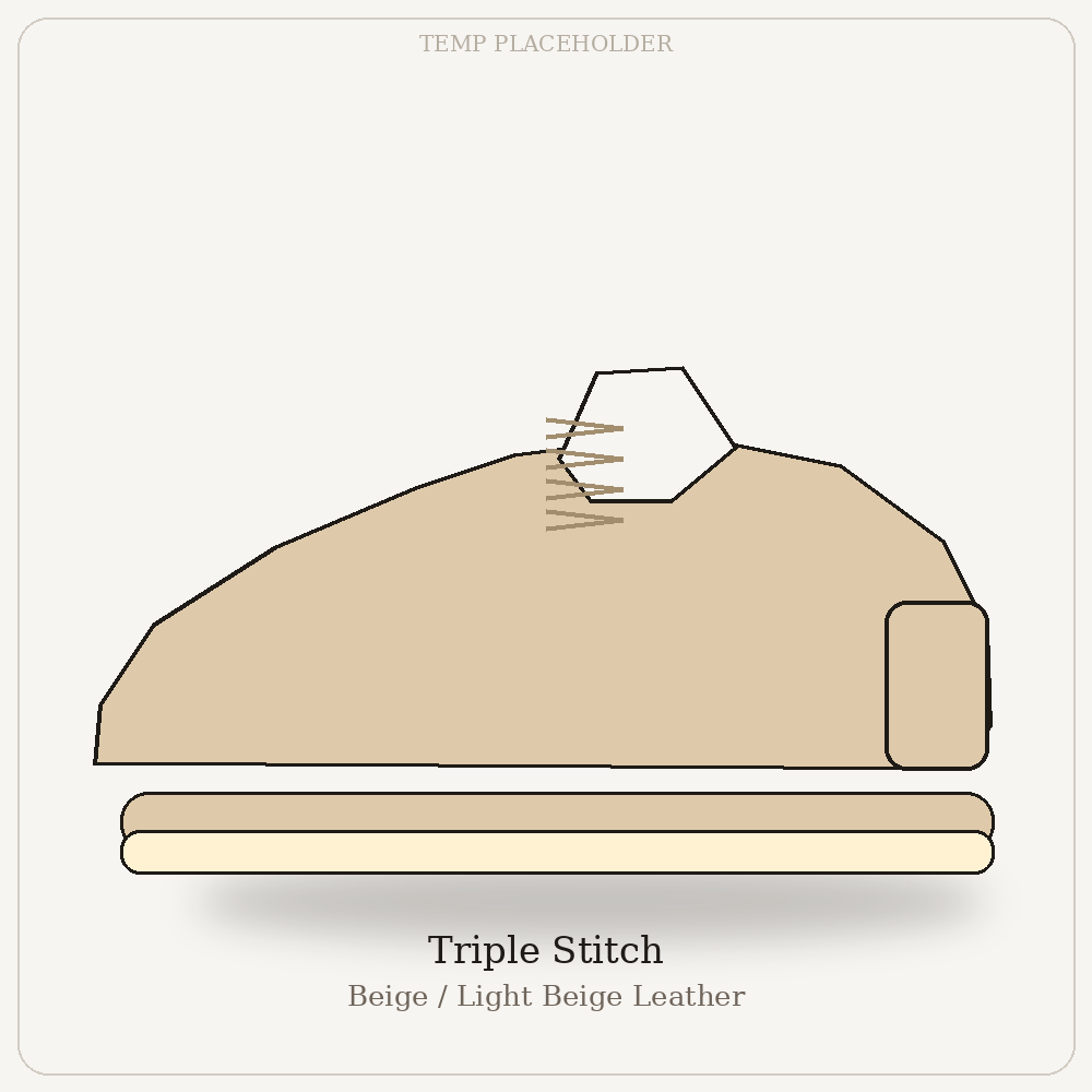 Triple Stitch - Beige / Light Beige Leather
