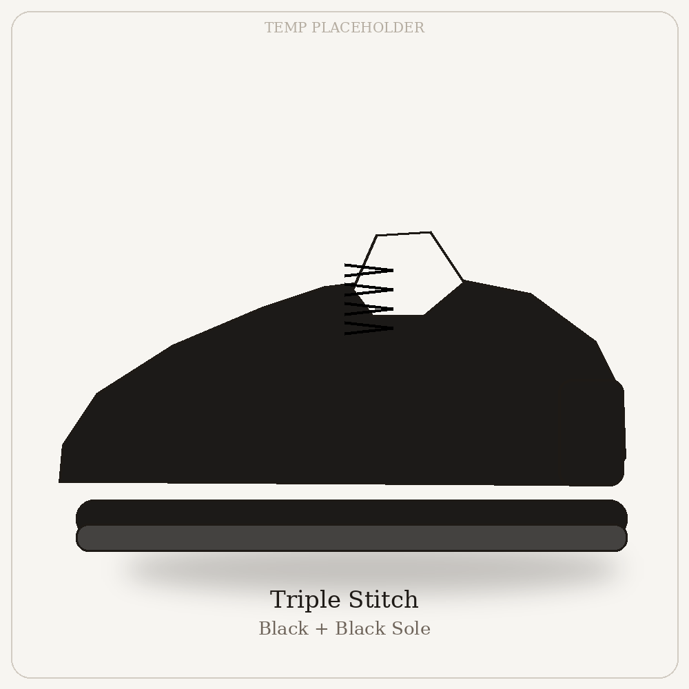 Triple Stitch - Black + Black Sole