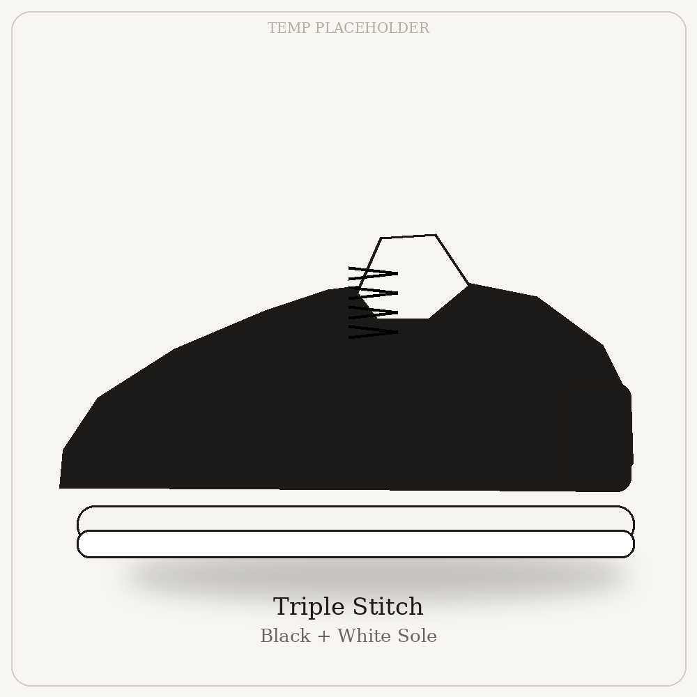 Triple Stitch - Black + White Sole