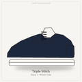 Triple Stitch - Navy + White Sole