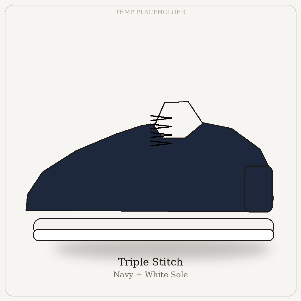 Triple Stitch - Navy + White Sole