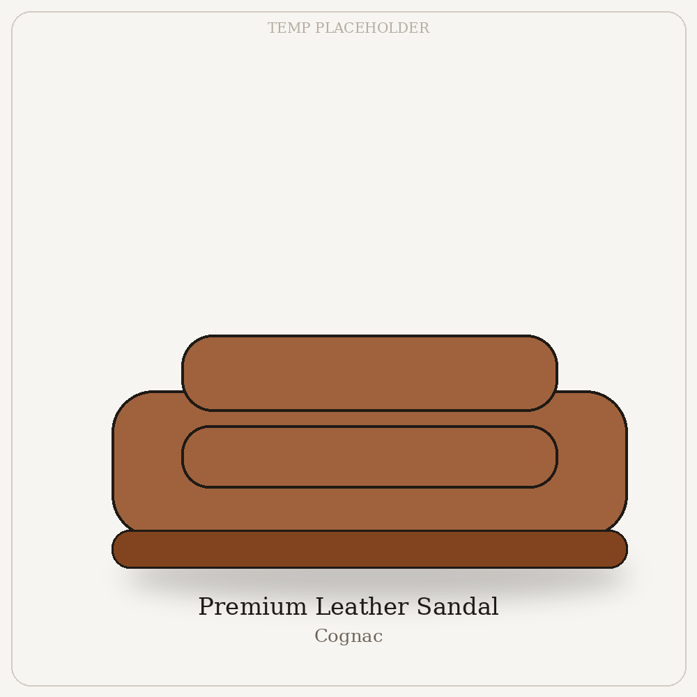 Premium Leather Sandal - Cognac